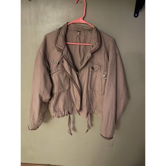 FREE PEOPLE Flight Line Bomber Jacket Xs Mauve - Picture 4 of 6